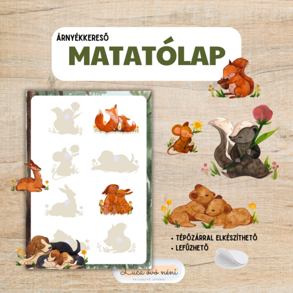 Erdei állatos árnyékkereső matatólap