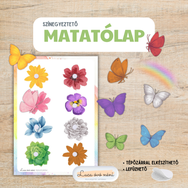 Pillangós színegyeztető matatólap