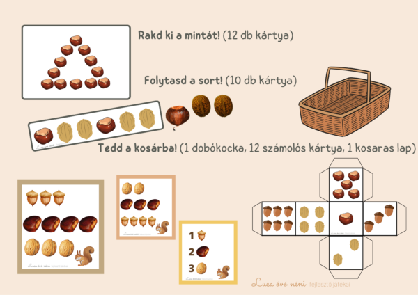 Játékok őszi termésekkel (nyomtatható kártyák, lapok) - Image 4