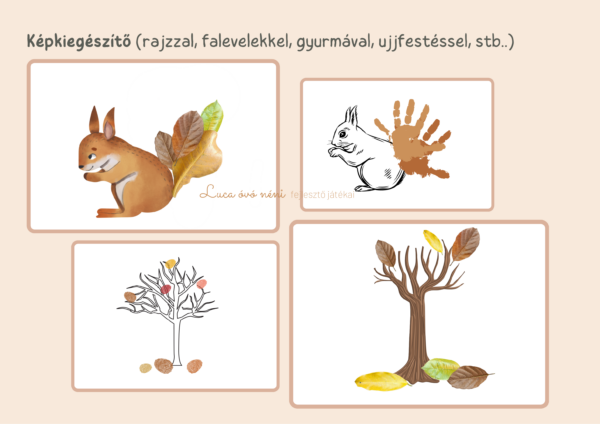 Játékok őszi termésekkel (nyomtatható kártyák, lapok) - Image 3