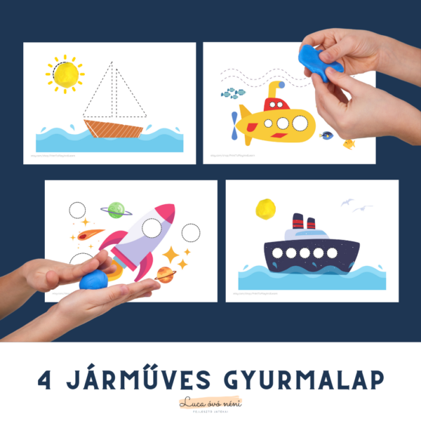 4 járműves gyurmalap