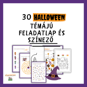 30 oldal halloween témájú feladatlap és színező
