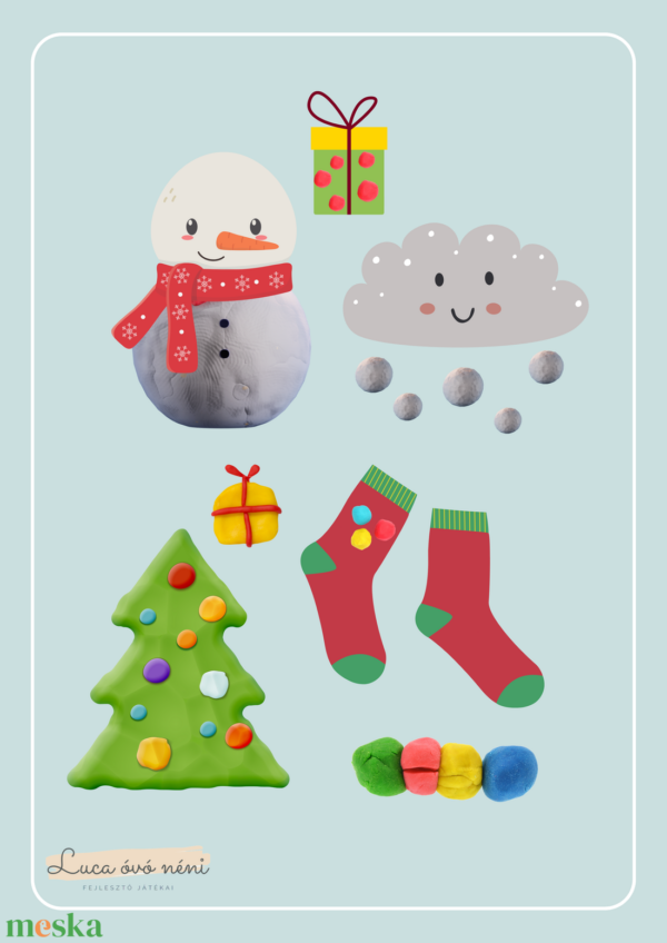 Téli-adventi gyurmalapok (21 db) - Image 3