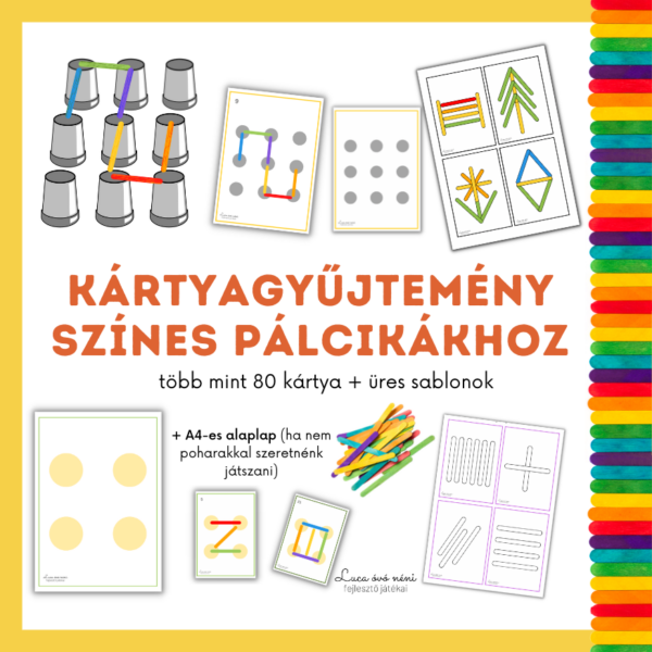 Fejlesztő játék színes pálcikákkal