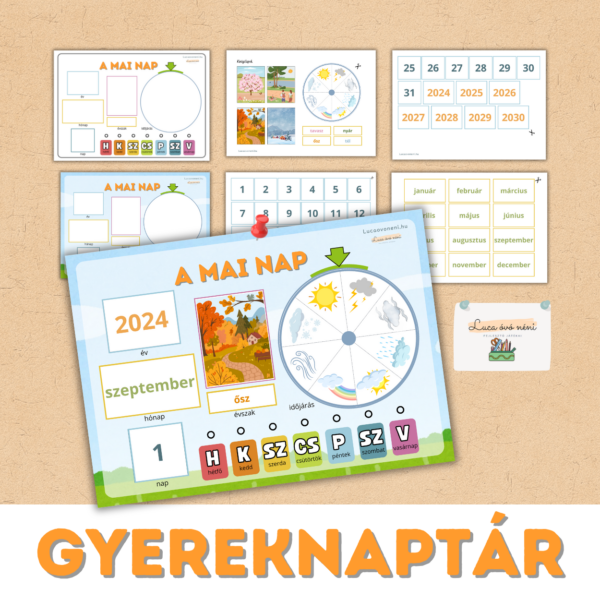 Gyereknaptár (otthonra, osztályterembe)