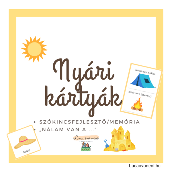 Nyári kártyajátékok (szókincsfejlesztő, memória, "Nálam van a..")