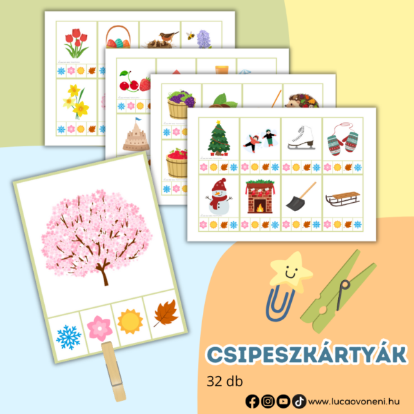 Évszakok - csipeszkártyák és sablonok - Image 2